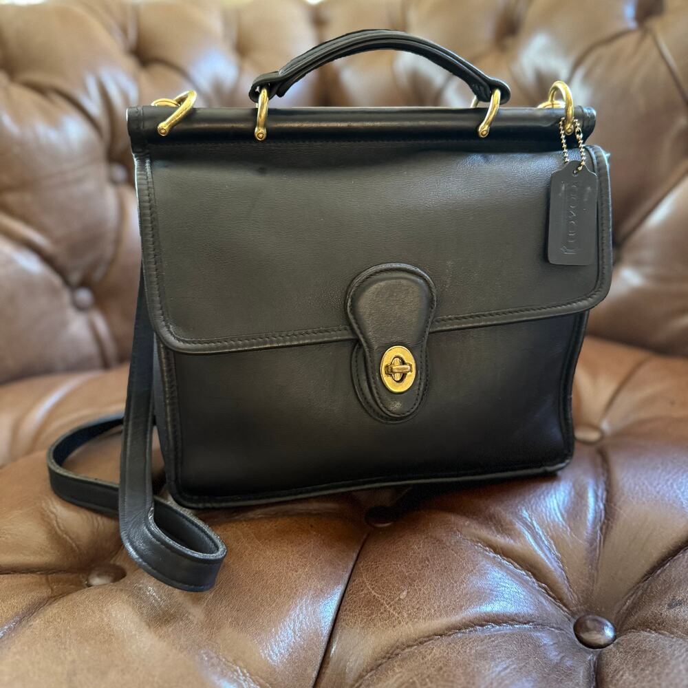 Vintage Coach Willis Bag Black Leather 9927 – 1998